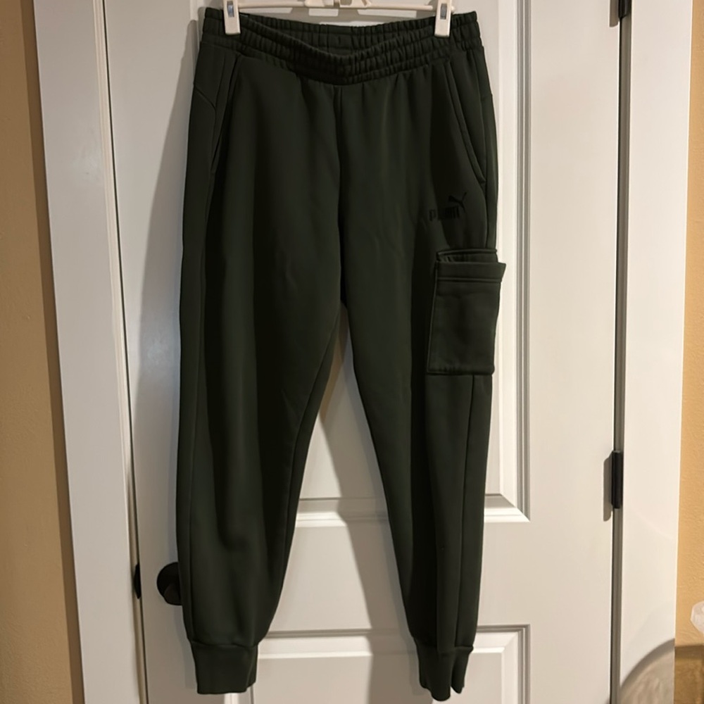 men’s puma cargo jogger dark green size L